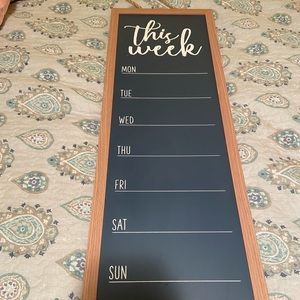 Weekly planner sign